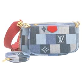 Louis Vuitton-LOUIS VUITTON Denim Multi Pochette Accessoires Umhängetasche M44990 Auth ar6462BEIM-Monogramm