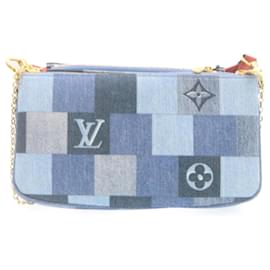 Louis Vuitton-LOUIS VUITTON Denim Multi Pochette Accessoires Shoulder Bag M44990 Auth ar6462a-Monogram