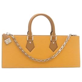 Louis Vuitton-LOUIS VUITTON Epi San Fran Sac Tricot Hand Bag 2way Yellow M52805 Auth ar6465a-Yellow