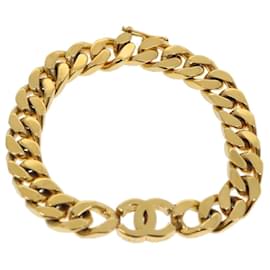 Chanel-CHANEL COCO Mark Armband Gold CC Auth hk403-Golden