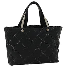 Chanel-CHANEL Travel Line Tote Bag Nylon Black CC Auth th2632a-Black