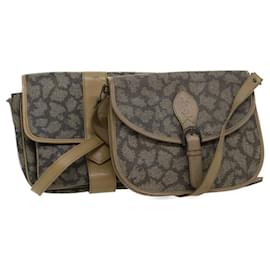 Saint Laurent-SAINT LAURENT Shoulder Bag PVC Leather 2Set YSL Brown Auth ti632-Brown
