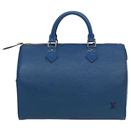 Louis Vuitton-Louis Vuitton Epi Speedy 30 Hand Bag Blue M43005 LV Auth pt1488-Blue