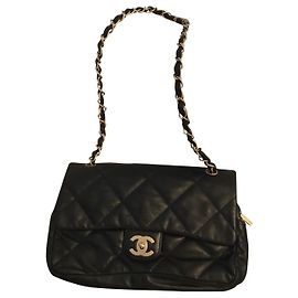 Bolso Chanel Jumbo de piel de cordero negro Negro