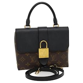 Louis Vuitton-LOUIS VUITTON Monogram Rocky BB 2Way Hand Shoulder Bag Black M44141 auth 29587a-Black,Monogram
