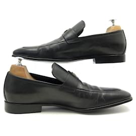 Gucci-GUCCI FLORENCE MOCCASIN SHOES 41 IT 42 FR EN BLACK LEATHER LOAFER SHOES-Black