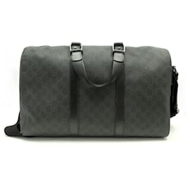 Gucci-NEUF SAC VOYAGE GUCCI DUFFLE BAG SIGNATURE GG SUPREME 368554 BANDOULIERE-Gris anthracite