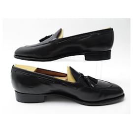JM Weston-JM WESTON LOAFERS 173 pompons 11.5D 45.5 BLACK LEATHER LOAFERS-Black