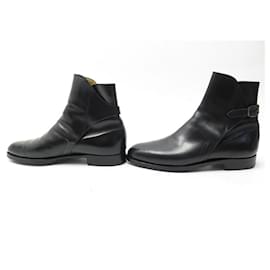 JM Weston-JM WESTON JODHPUR SHOES 740 Boots 8.5E 42.5 BLACK LEATHER BUCKLE BOOTS-Black
