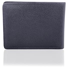 Louis Vuitton-Black Taiga Leather Multiple Bifold Wallet-Black