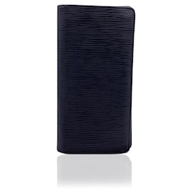 Louis Vuitton-Black Epi Leather Long Brazza Continental Wallet-Black
