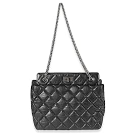 Chanel-Chanel Black Quilted Aged calf leather Reissue Shopping Tote-Black