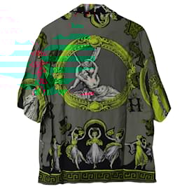 Versace-Versace Baroque Amore E Psiche Print Short-sleeve Shirt in Multicolor Viscose-Multiple colors
