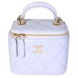 Chanel-Chanel Lavender Lambskin Vanity Bag With Chain -Purple