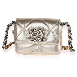 Chanel-Chanel Metallic Gold Lambskin  19 Belt bag-Golden