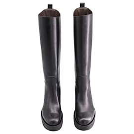 The row-The Row Motorbike Tall Boots in Black Leather -Black