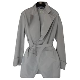 Yves Saint Laurent-YSL Yves Saint Laurent chaqueta gris perla + cinturón T40 como nuevo-Gris