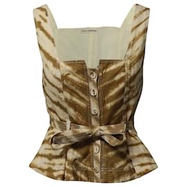 Ulla Johnson-Ulla Johnson Denia Peplum Top in Brown Cotton-Other