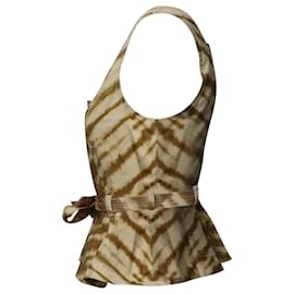 Ulla Johnson-Ulla Johnson Denia Peplum Top in Brown Cotton-Other