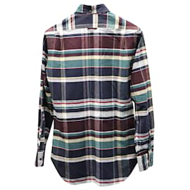 Thom Browne-Thom Browne Plaid Oxford Shirt in Multicolor Cotton-Other