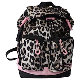Ganni-Ganni Mini Backpack in Animal Print Recycled Polyester-Other