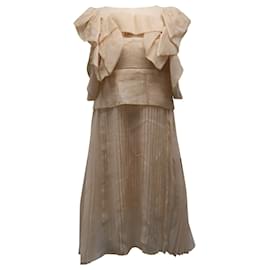 Chloé-Chloé Plisse Pleated Mini Dress in Pastel Pink Silk-Other