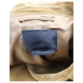 Prada-Prada Corduroy Trench Coat in Camel Cotton-Other,Yellow