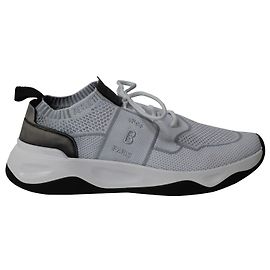 Berluti Shadow Knit Sneakers mit Lederbesatz aus weißem Mesh-Nylon Weiß
