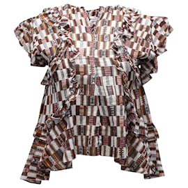 Isabel Marant-Isabel Marant Nalou Printed Top in Brown Cotton-Other