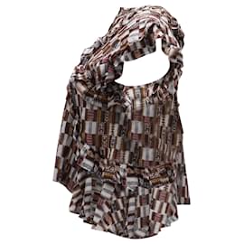 Isabel Marant-Isabel Marant Nalou Printed Top in Brown Cotton-Other