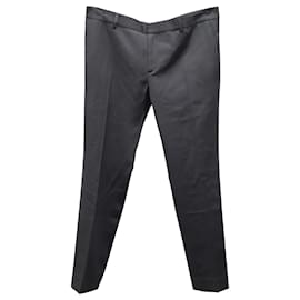 Balmain-Pantaloni Balmain Slim Fit in Lana Nera-Nero