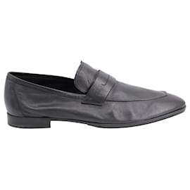 Berluti-Berluti Lorenzo Kangaroo Loafers in Black Leather-Black