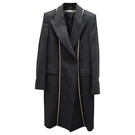 Alexander Mcqueen-Alexander McQueen Zipper Detail Overcoat in Black Wool-Black