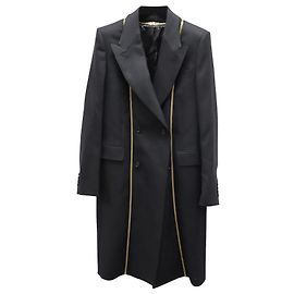 Alexander McQueen Sobretudo com detalhe de zíper em lã preta Preto