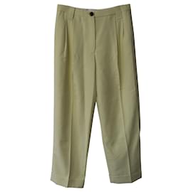 Ganni-Ganni Summer Suiting Pants in Light Yellow Recycled Polyester-Yellow