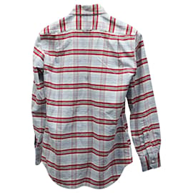 Thom Browne-Thom Browne Checked Fannel Shirt in Red Cotton-Other