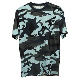 Camiseta Sandro Paris Camuflaje de Algodón Azul Azul