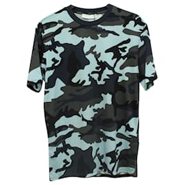 Sandro-Sandro Paris Camouflage T-shirt in Blue Cotton-Blue