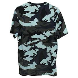 Sandro-Sandro Paris Camouflage T-shirt in Blue Cotton-Blue