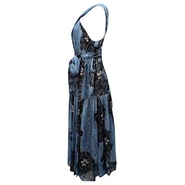 Ulla Johnson-Ulla Johnson Adora Midi Dress in Sky Blue Silk-Blue,Light blue