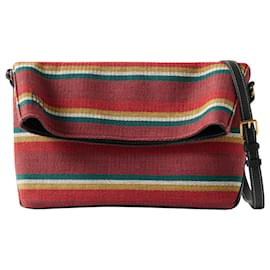 Altuzarra-Altuzarra Duo Reversible Striped Textured Shoulder Bag in Multicolor Cotton-Other,Python print