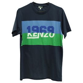 KENZO 1969 T-shirt con logo in cotone blu navy Blu Blu navy