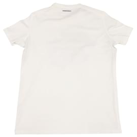 Dsquared2-Dsquared2 Graphic Hibiscus Flower Print T-shirt in White Cotton-White