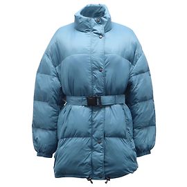 Isabel Marant Etoile Dilys Belted Quilted Shell Jacket in Blue Polyester  Blue