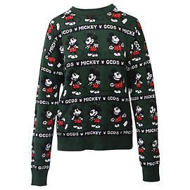 GCDS x Disney Mickey Mouse Pullover aus grüner Wolle Grün