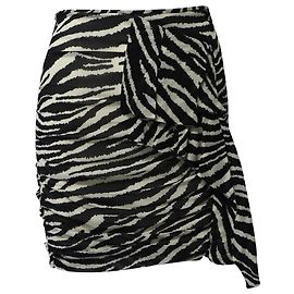 Falda de viscosa negra con estampado de cebra y volantes Jerine de Isabel Marant Etoile Negro