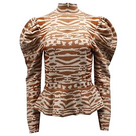Ulla Johnson Valentina Peplum Pull en Laine Multicolore Autre