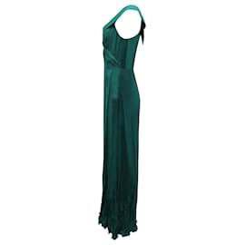 Reformation-Reformation Redford Evening Dress in Emerald Green Viscose-Green