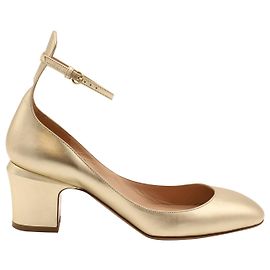Valentino Tango Ankle Strap Pumps in Gold Leather Golden