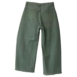 Marques Almeida-Marques Almeida Wide Leg Jeans in Light Green Organic Cotton-Green